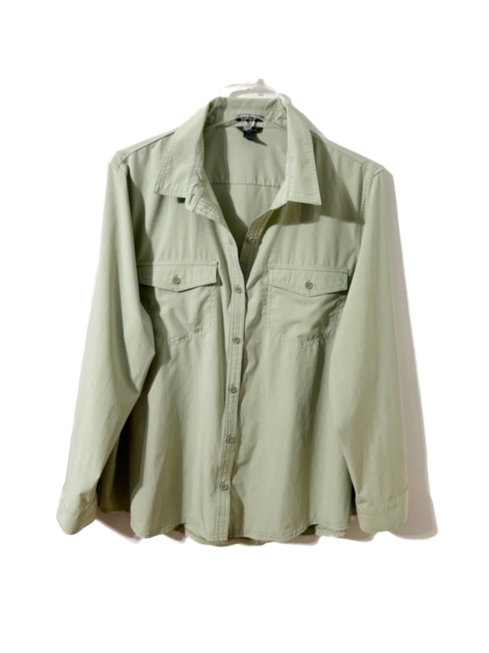 Eddie Bauer Long Sleeve Herb Green Departure Button Front Shirt Hiking Size XXL